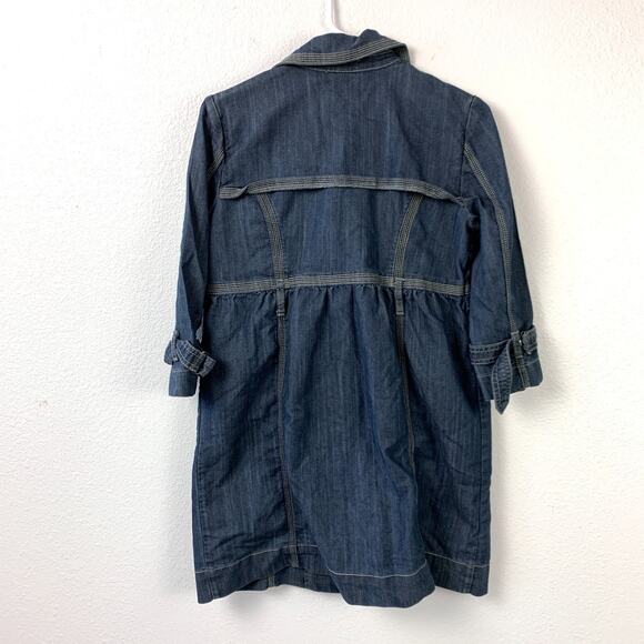 Vintage Christopher & Banks Long Oversized Button Peacoat Jacket Womens Small - Picture 6 of 6